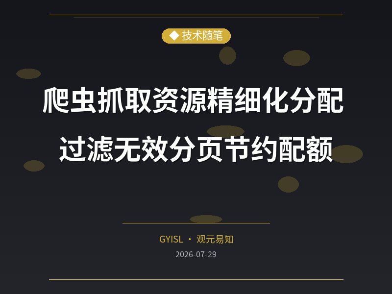 爬虫抓取资源精细化分配 过滤无效分页节约配额
