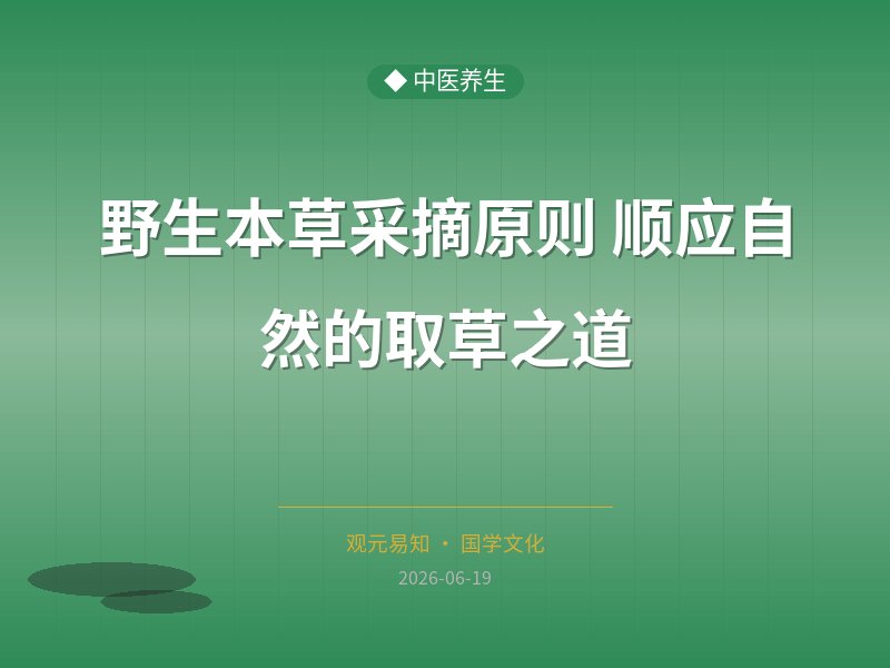 野生本草采摘原则 顺应自然的取草之道